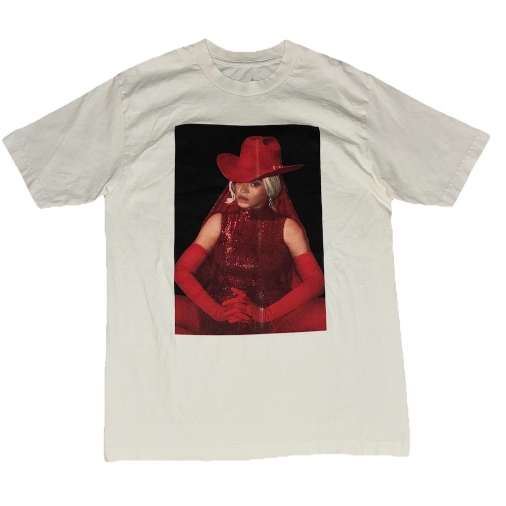 Beyonce T Shirt M White Cowboy Carter Tour Merch Los Angeles NEW *flaws - Picture 1 of 6